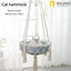 Handwoven Cotton Rope Cat Hammock Swing with Cushion