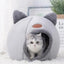 Semi-Enclosed Cat Cave Bed with Inner Cushion