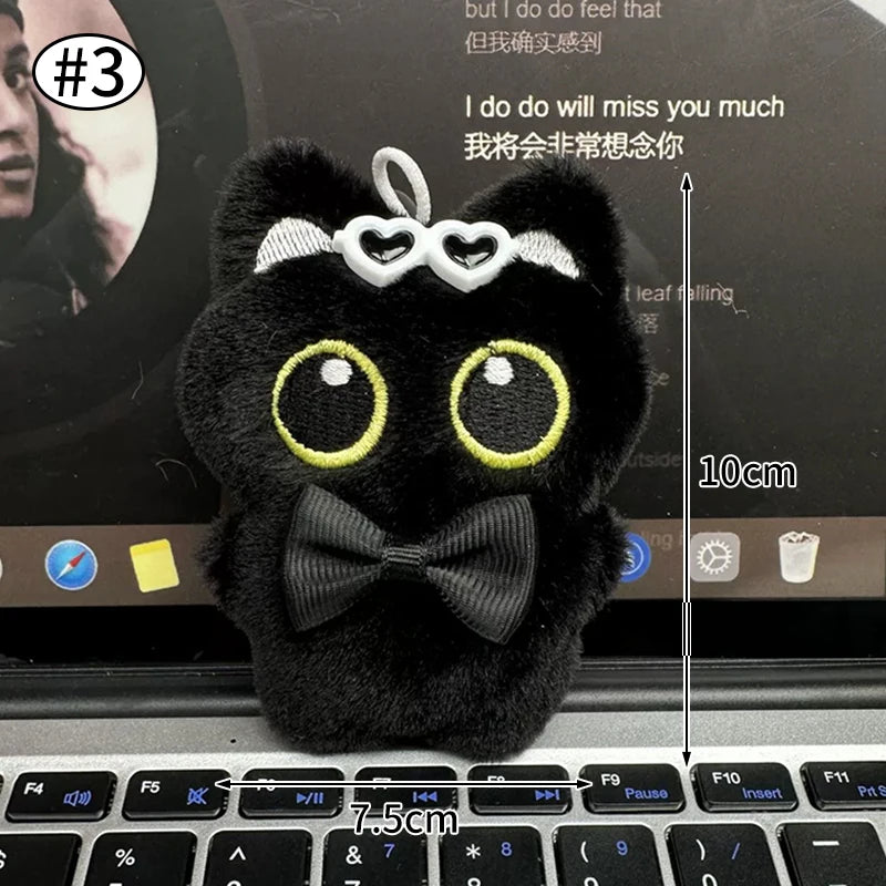 Black Cat Plush Keychain Bag Charm for Cat Lovers