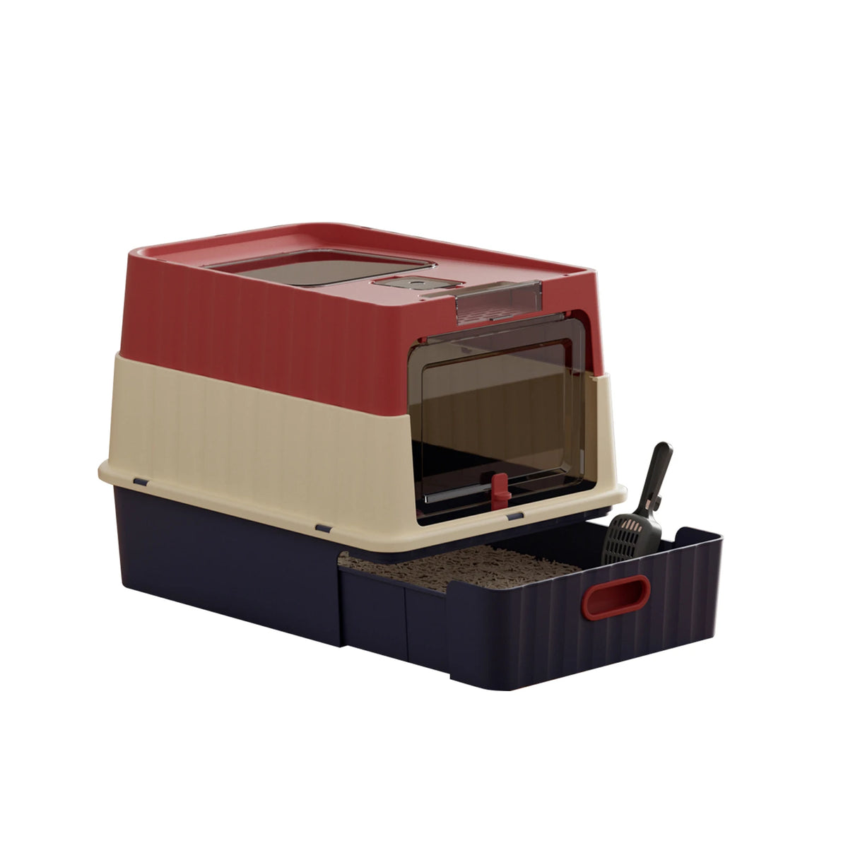 Large Cat Litter Box, Enclosed or Stainless Steel Open Style for Multi-Cat Homes