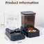 Gravity Cat Water Dispenser or Food Feeder, 1.2 L Waterer and 1.5 L Kibble Hopper