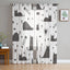 Cartoon Cat Sheer Curtains, Printed Voile Window Panels Set of 2