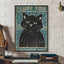 Self-Adhesive Black Cat Poster, Cute Peel and Stick Wall Art