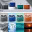 2L Cat Water Fountain With LED Light, Square Blue Fountain With Flower Spout