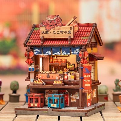 DIY Japanese Mini Store Kit with Light, Miniature Book Nook