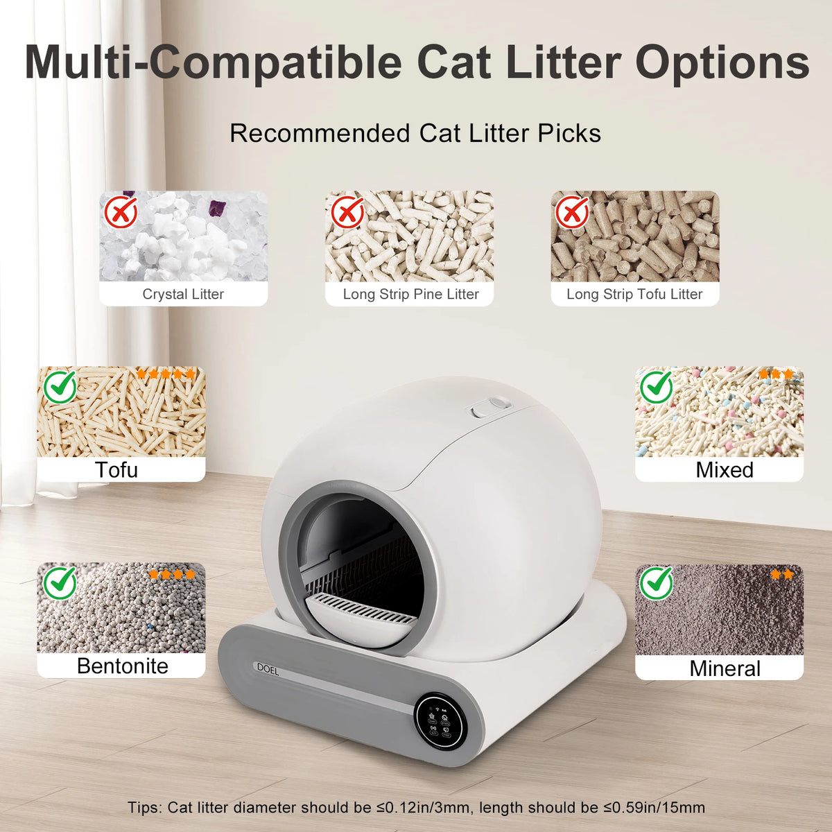Smart Automatic Cat Litter Box – Self-Cleaning WiFi Litter Box with Odor Control, Weight Sensors & Large Waste Capacity