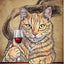 Cats and Wine Vintage Metal Sign, 8 x 12 Inch Bar Wall Decor
