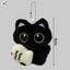Black Cat Plush Keychain Bag Charm for Cat Lovers