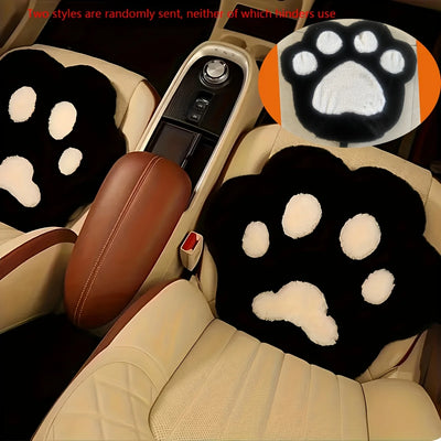 Cat Paw Office Chair Cushion, Pink Plush Toe Bean Seat Pad