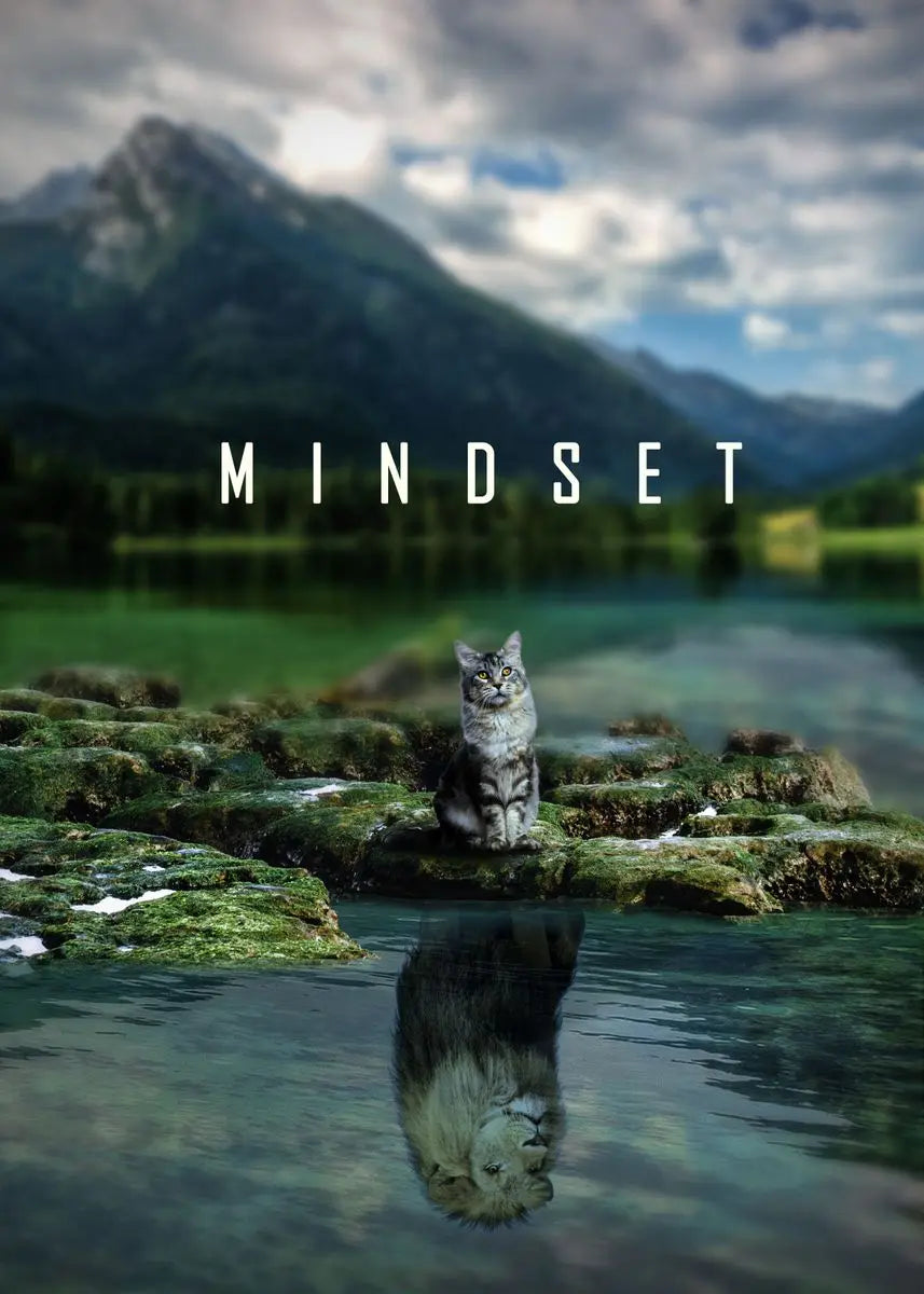 Mindset Is Everything Lion Poster, Motivational Canvas Print