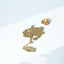 Cat Fishing Enamel Pin with Dangling Fish Charm, Cute Cat Brooch