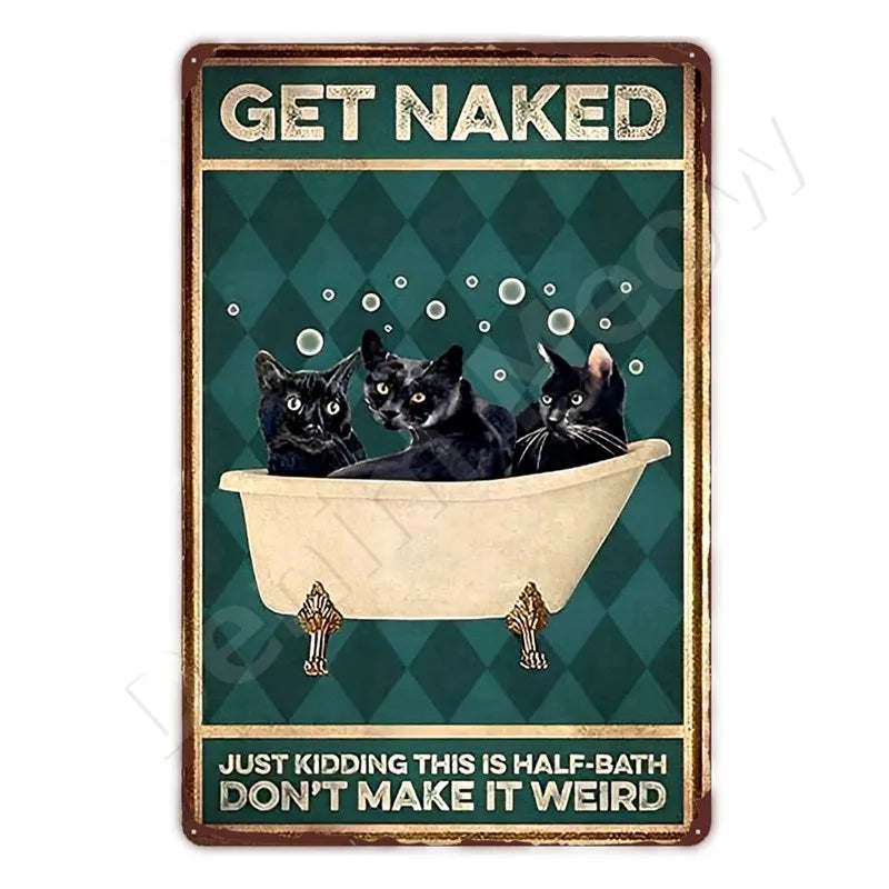 Oh My Eyes Black Cat Sign, Funny Bathroom Gift for Cat Owners