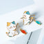 Cat Fishing Enamel Pin with Dangling Fish Charm, Cute Cat Brooch