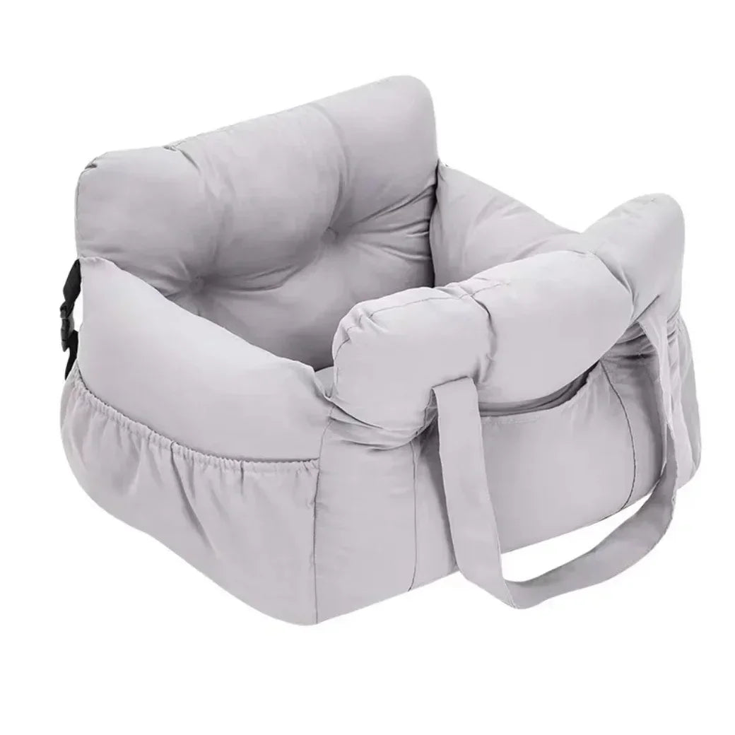 Cat Car Bed with Safety Belt and Washable Cushioned Bed