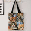 All-Over Kitten Print Tote Bag, Reusable Shopping Bag