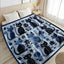 Blue Cat Floral Patchwork Flannel Throw Blanket