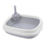 Open Cat Litter Pan With Removable Rim and Scoop, 15.7 Inch Litter Box