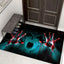 Halloween 3D Illusion Floor Mat, Skull and Pumpkin Entry Rug