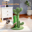 Cactus Cat Scratching Post with 3 Sisal Poles and Dangling Ball