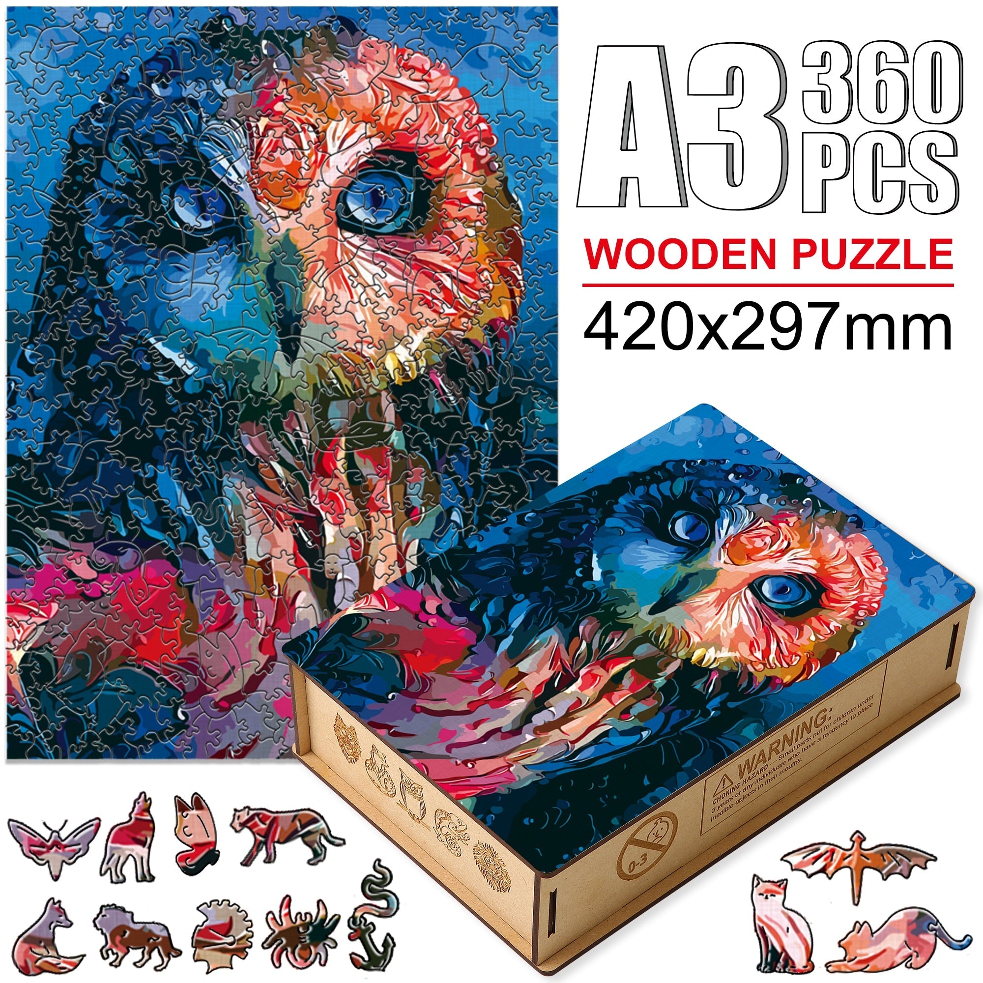 Animal Puzzles - Owl (A3 - 360pcs)