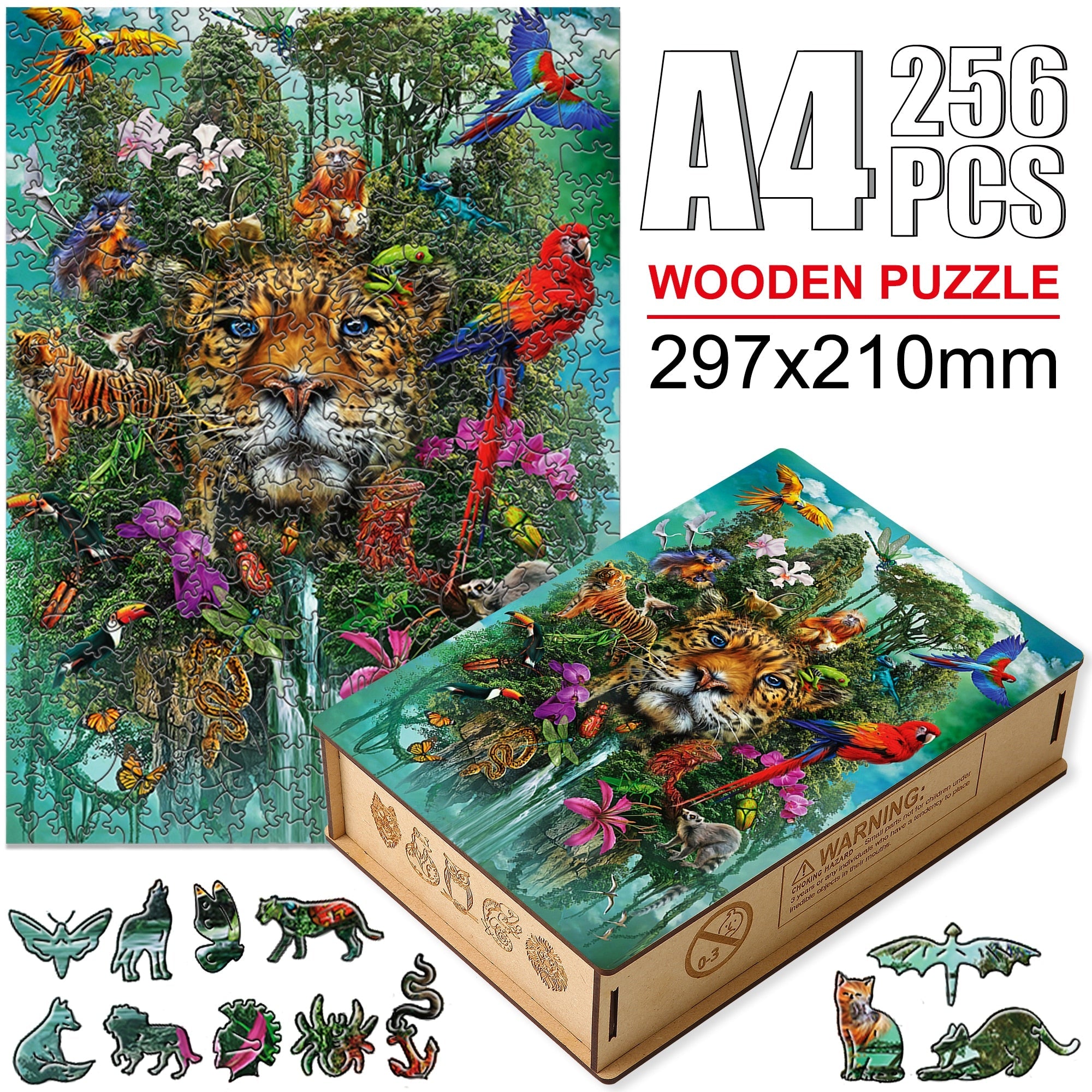 Animal Puzzles - Jungle (A4 - 256pcs)
