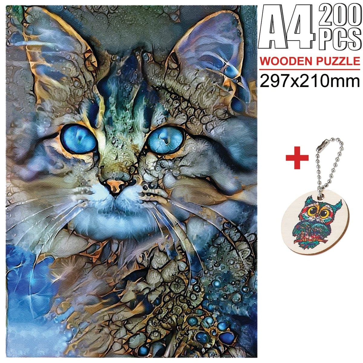 Animal Puzzles - Blue Cat (A4 - 200pcs)