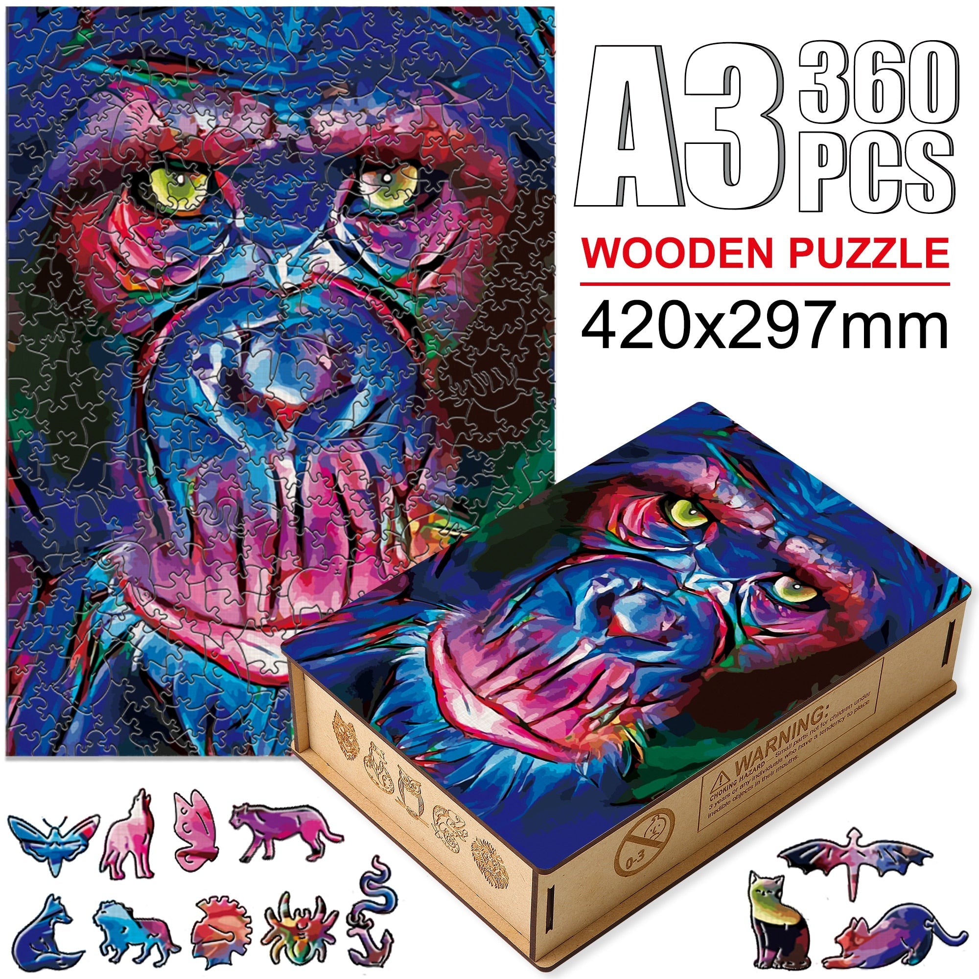 Animal Puzzles - Chimpanzee (A3 - 360pcs)