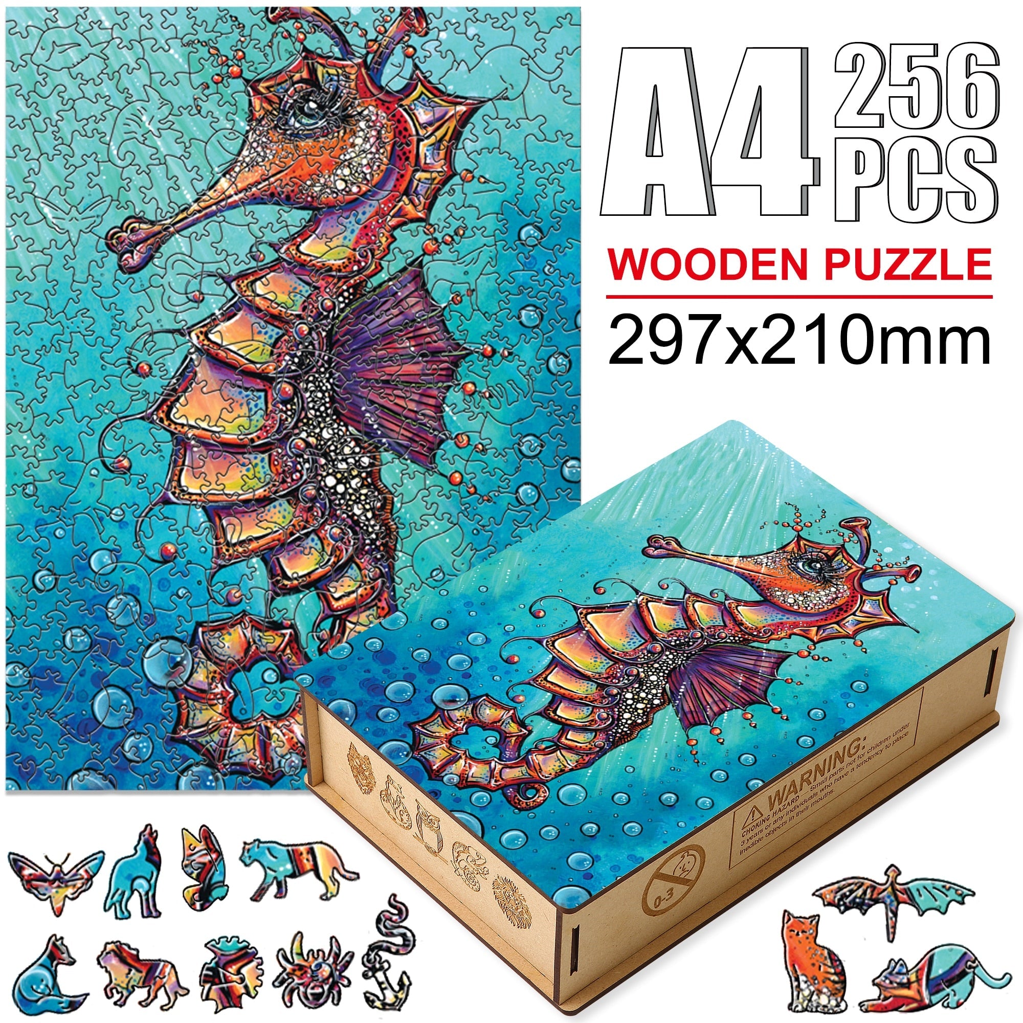 Animal Puzzles - Seahorse (A4 - 256pcs)