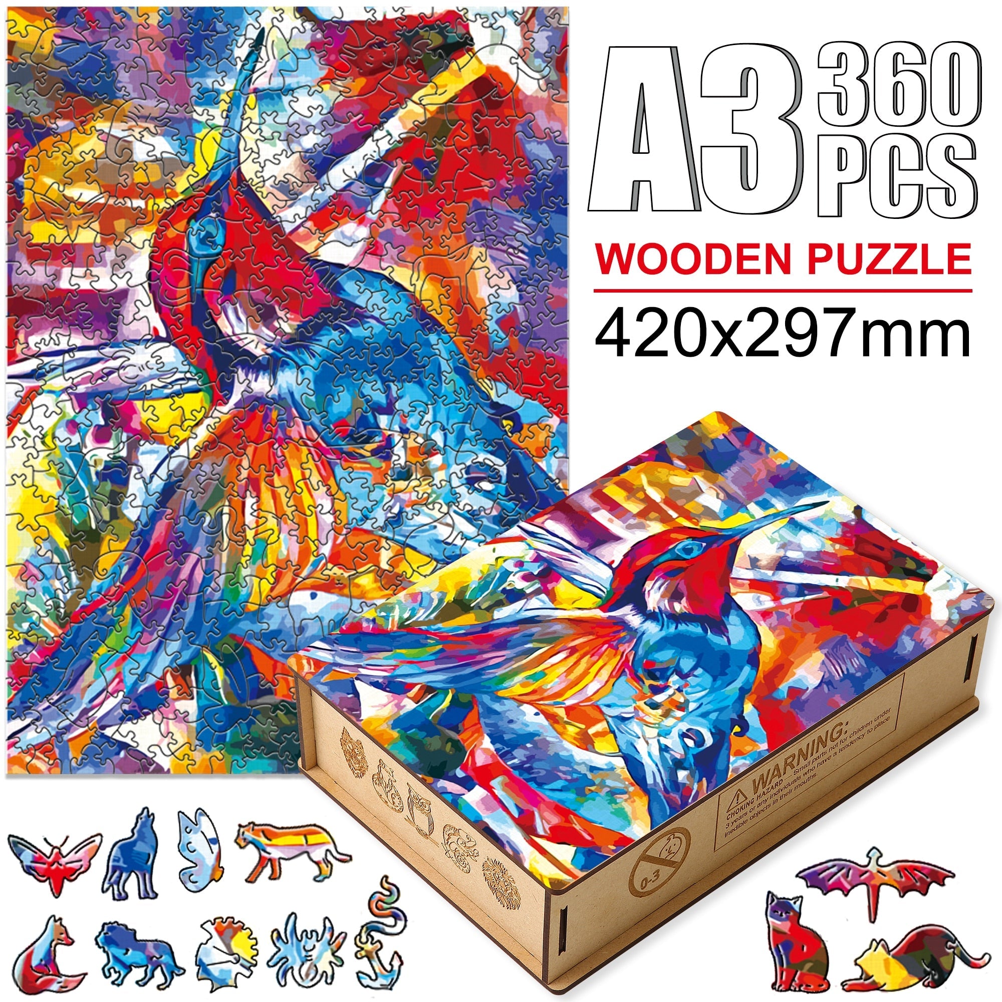 Animal Puzzles - Hummingbird (A3 - 360pcs)