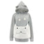Big Cat hoodie Pouch - White / S