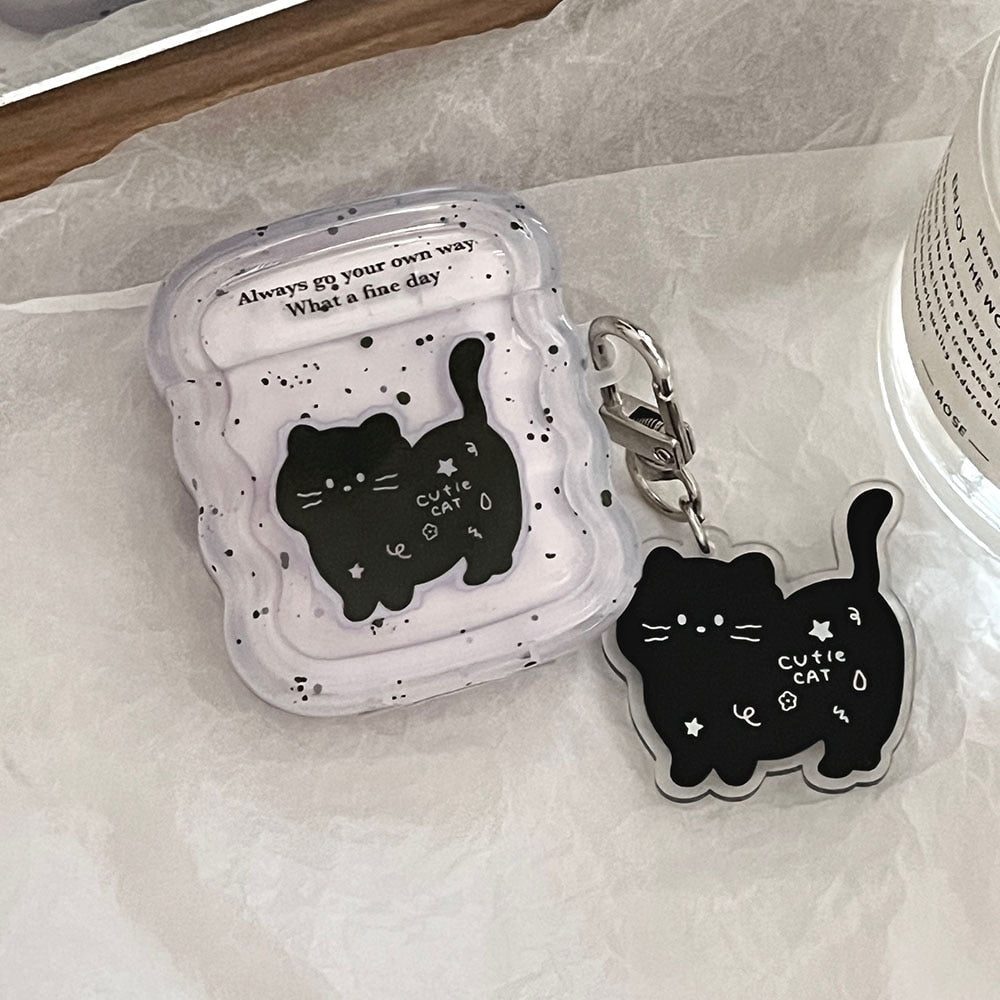 Black Cat airpod Case - For AirPods 1 or 2 - Cat airpod Case