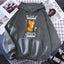 Black Cat Hoodie - Dark Gray / S