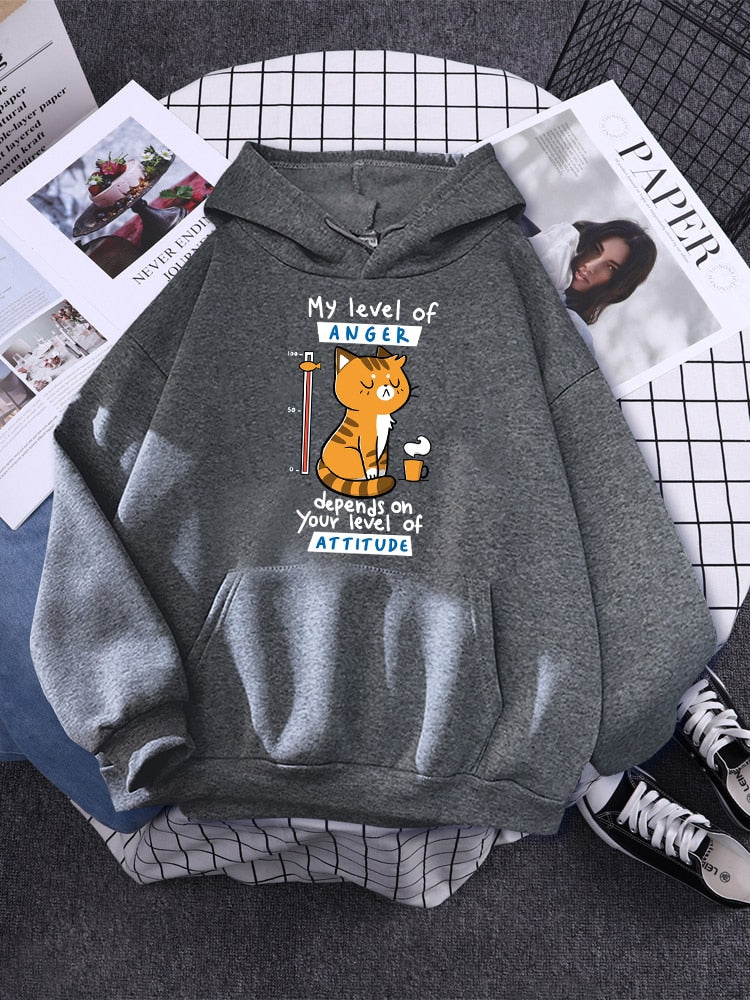 Black Cat Hoodie - Dark Gray / S