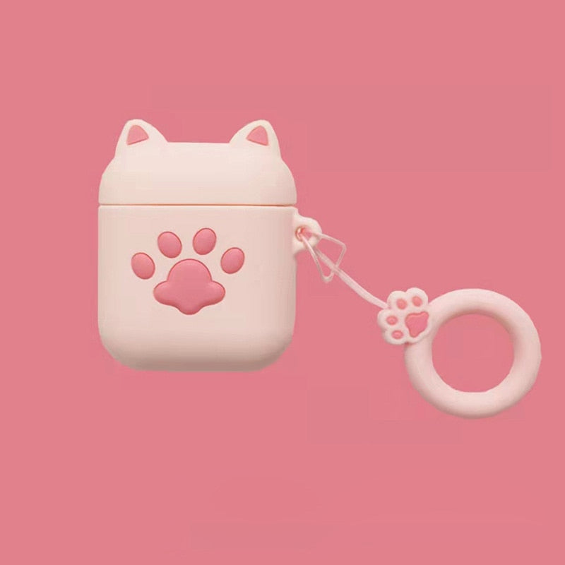 Black Pink Cat Airpod Case - White / For AirPods 1 or2 - Cat