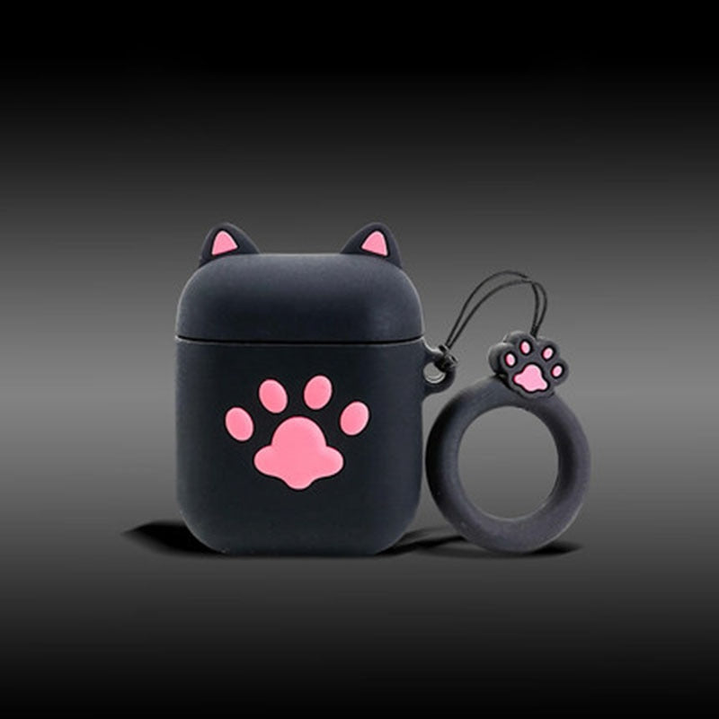 Black Pink Cat Airpod Case - Black / For AirPods 1 or2 - Cat