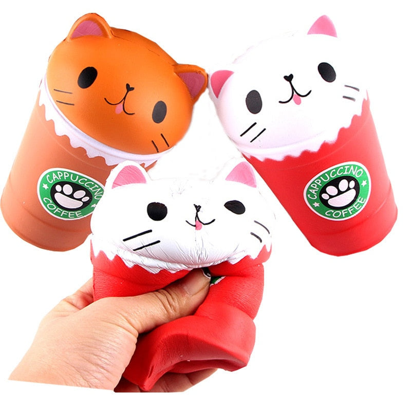 Cappuccino Coffee Cup Cat Squishy