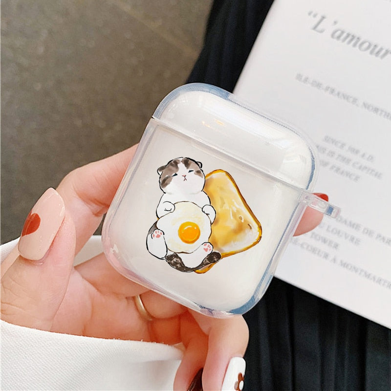 Cartoon Cat Airpod Case - Eggs Nap / For Airpods 1or2 - Cat