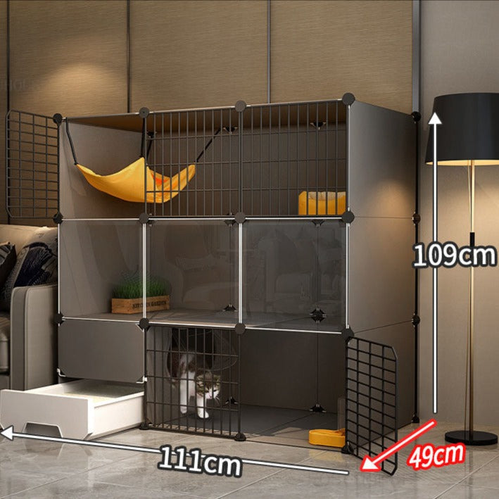 Cat Cage Litter Box - 111X49X109cm