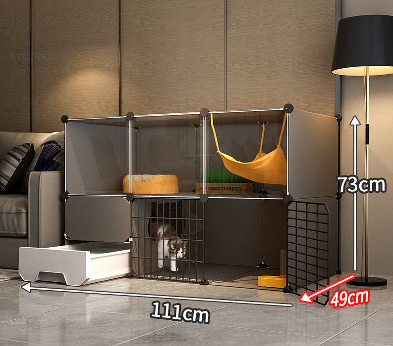 Cat Cage Litter Box - 111X49X73cm