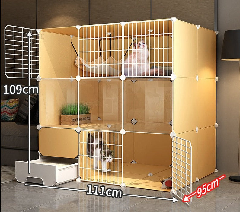 Cat Cage with Litter Box - 111X95X109cm - Cat Cage