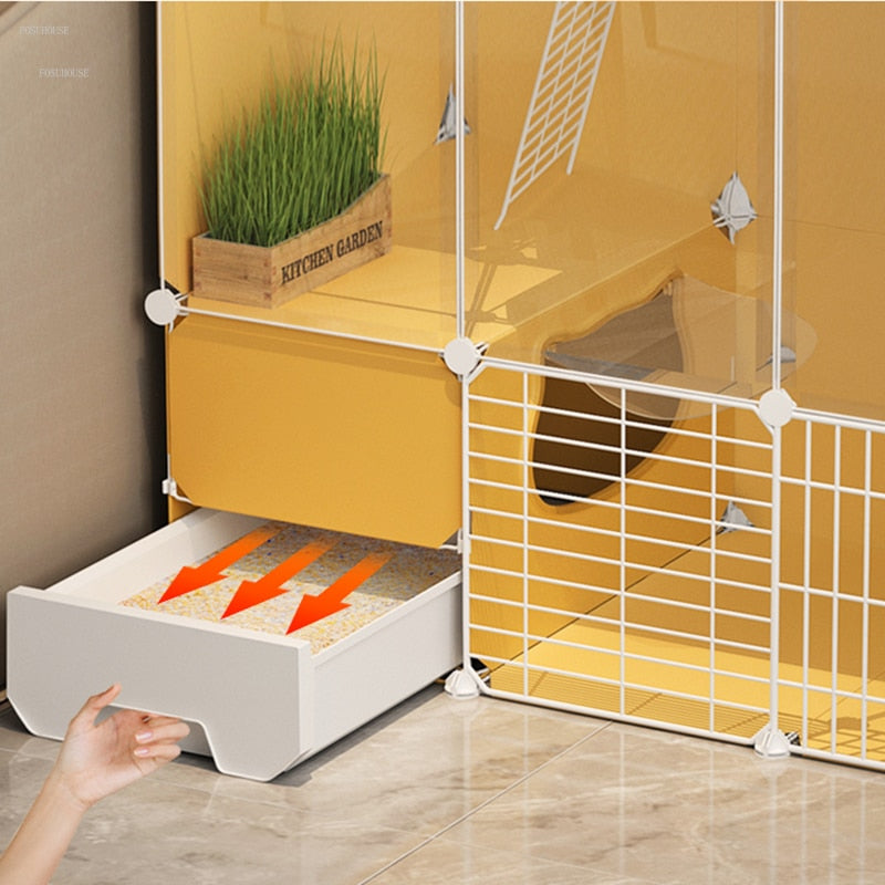 Cat Cage with Litter Box - Cat Cage with Litter Box