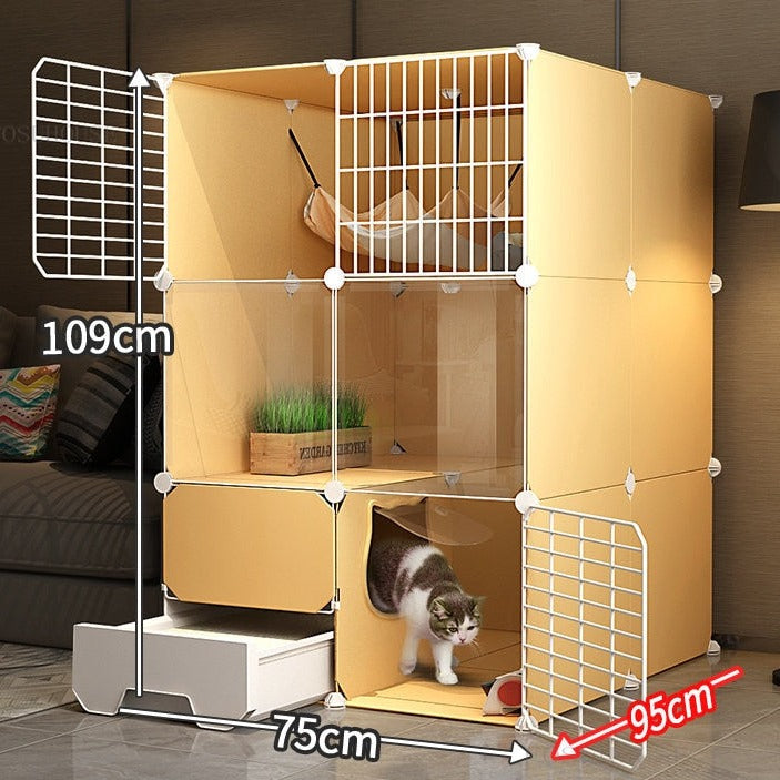 Cat Cage with Litter Box - 75X95X109cm - Cat Cage