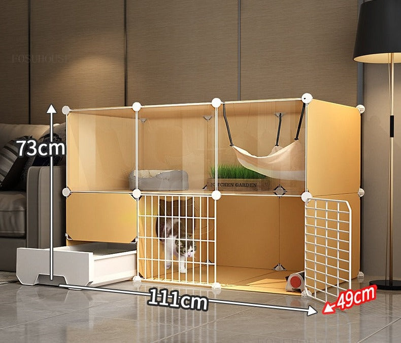 Cat Cage with Litter Box - 111X49X73cm - Cat Cage