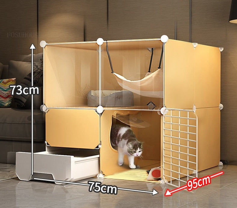 Cat cage outlet with litter tray