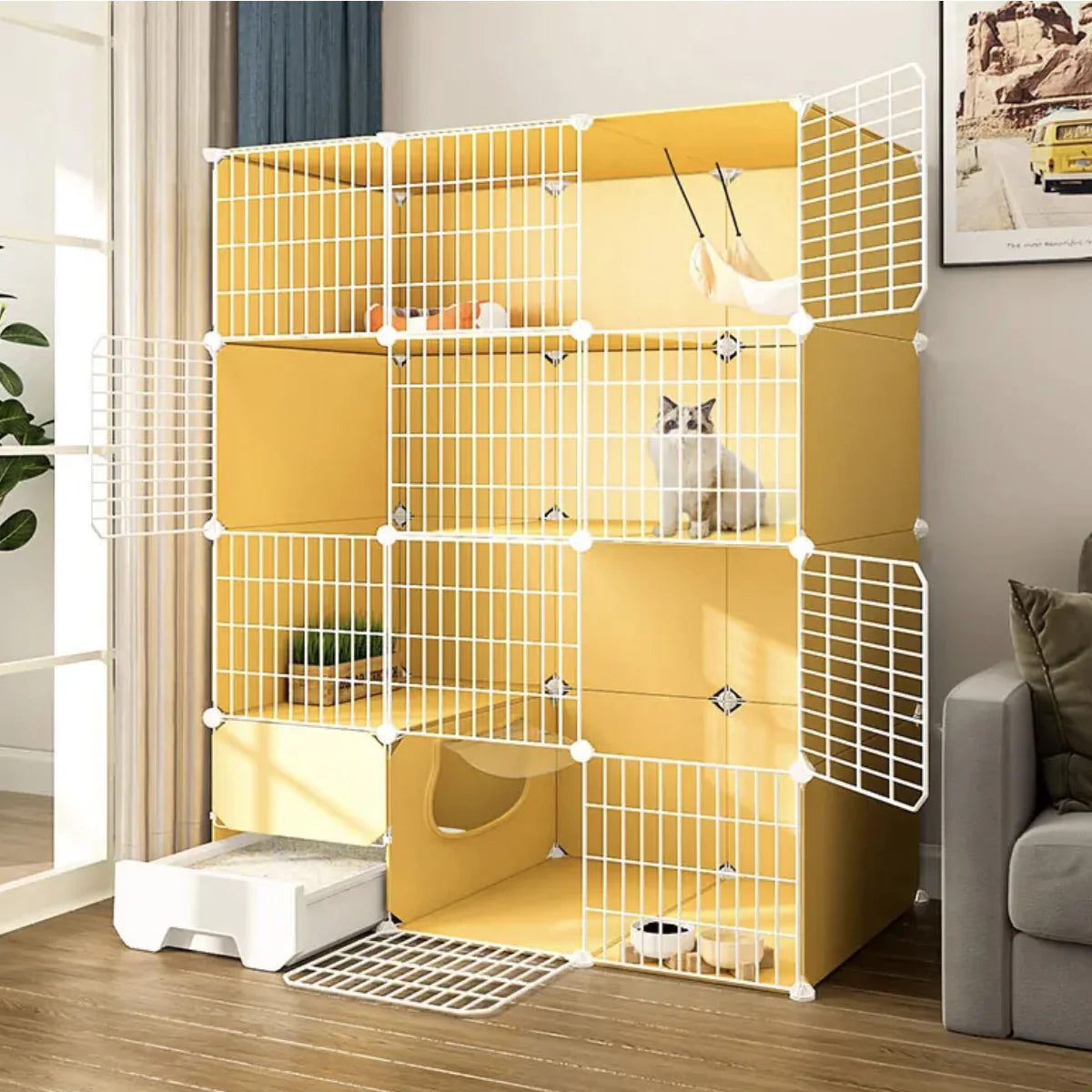 Cat Cage with Litter Box - Cat Cage with Litter Box