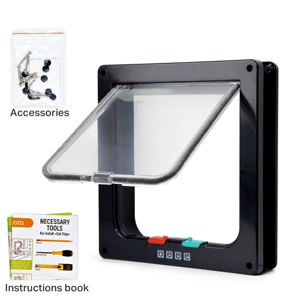 Cat Door for Door - Black / S 20x19x2cm - Cat Door for Door