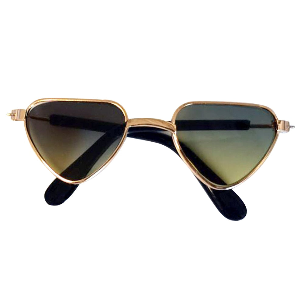 Cat Glasses - Heart green yellow