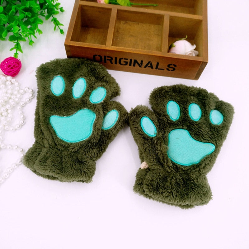 Cat Paw Gloves - Green / One Size - Cat Gloves