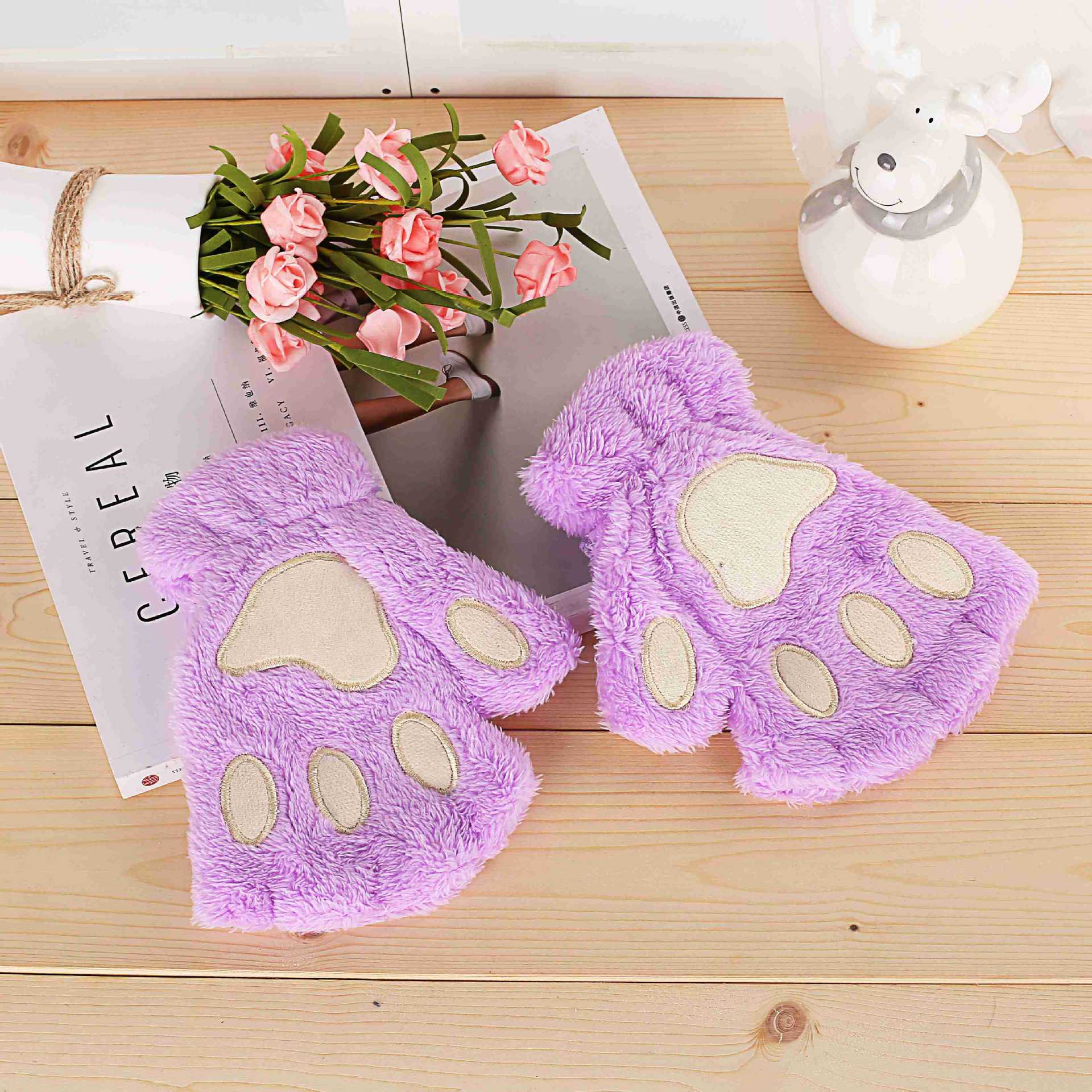 Cat Paw Gloves - Purple / One Size - Cat Gloves