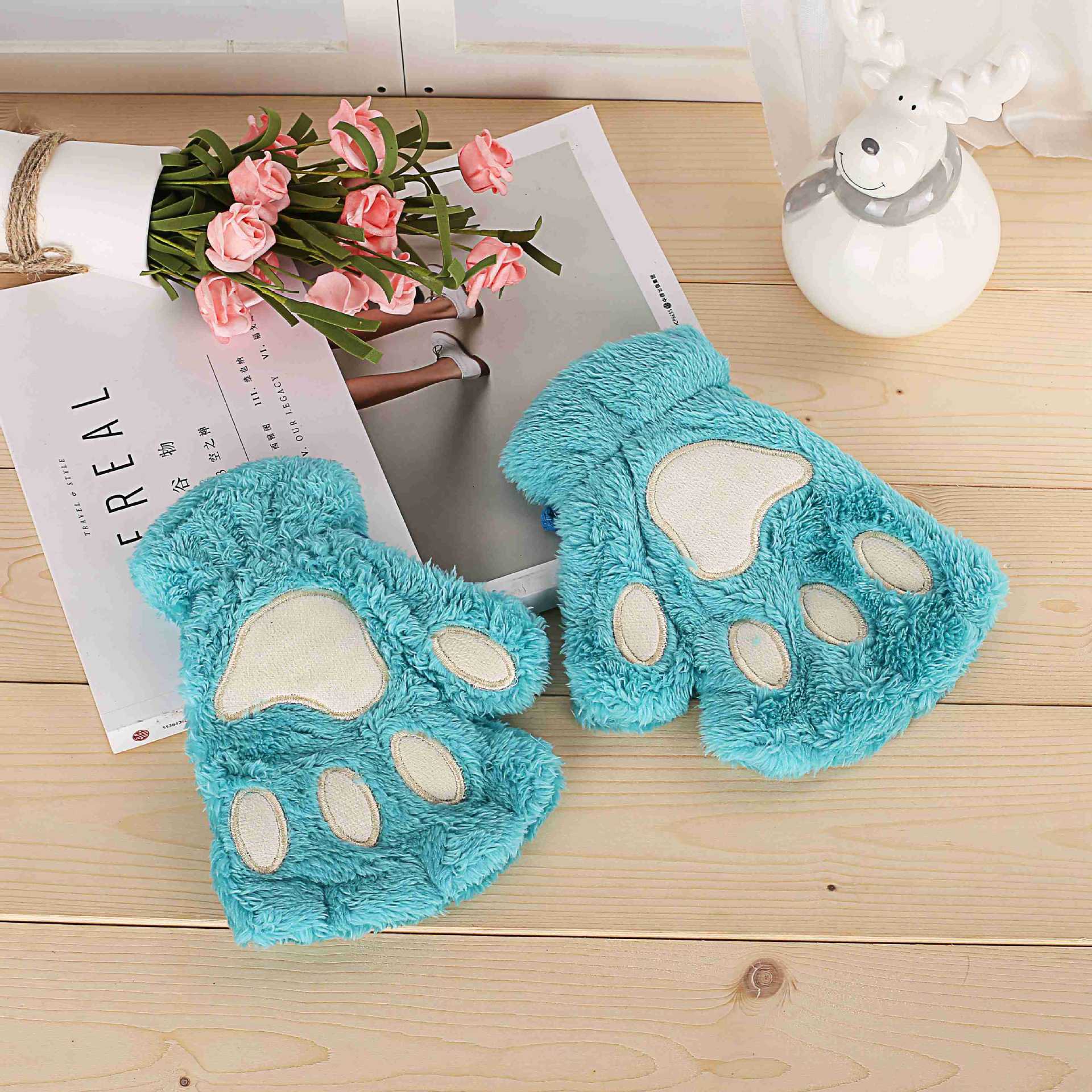 Cat Paw Gloves - Blue / One Size - Cat Gloves
